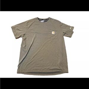 Carhartt Force Pocket Shirt Large Relaxed Fit Olive Green Vented Casual Workwear
